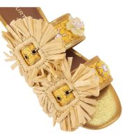 Kurt Geiger - Raffia Buckle Flat SDL - Geel