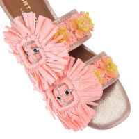 Kurt Geiger - Raffia Buckle Flat SDL - Roze