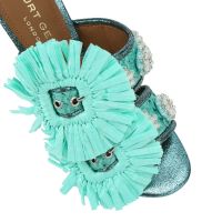 Kurt Geiger - Raffia Buckle Sandal - Groen