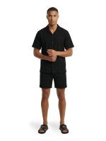 Malelions - Men Emblem Seersucker Shirt - Zwart