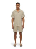 Malelions - Men Emblem Seersucker Shorts - Beige
