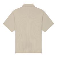 Malelions - Men Ribbed Camp Collar Shirt - Beige