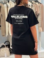 Malelions - Woman Italian Summer T-shirt Dress - Zwart
