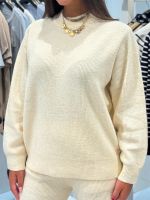 Malelions - Women Oversized Knit Sweater - Beige