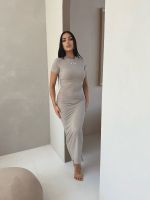 Unique The Label - Donna Rib T-shirt Dress - Beige