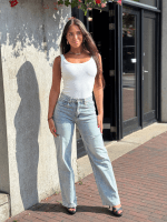 Unique The Label - June Wide Leg Jeans - Blauw
