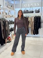 Unique The Label - June Wide Leg Jeans - Mid Grey