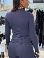 Unique The Label - Nena Long Sleeve Top - Deep Dark Navy