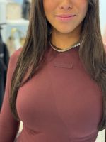 Unique The Label - Noelle Long Sleeve Top - Deep Cherry