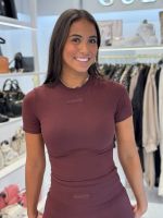 Unique The Label - Noelle Short Sleeve Top - Deep Cherry