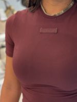 Unique The Label - Noelle Short Sleeve Top - Deep Cherry