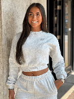 Unique The Label - Peggy Cropped Sweater - Light Grey
