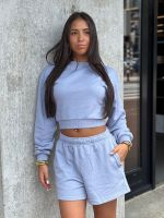 Unique The Label - Peggy Cropped Sweater - Vintage Blue