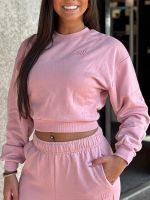 Unique The Label - Peggy Cropped Sweater - Vintage Pink