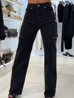 Unique The Label - June Wide Leg Jeans - Zwart