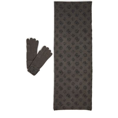 Guess - Gift Box Scarf&Gloves - Grijs