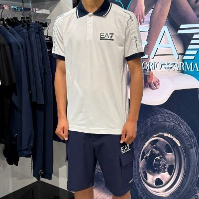 Armani EA7 - T-shirt en Short (2 losse items) - Wit/Donkerblauw
