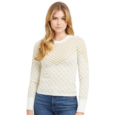 Guess - Ls Rn Renee Sweater - Beige
