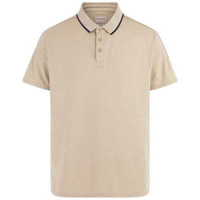 Guess - Es Ss Paul Pique Tape Polo - Beige