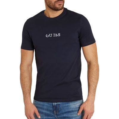 Guess - Ss Cn Guess Multicolor Tee - Blauw