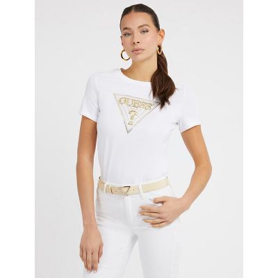 Guess - Ss Cn Multicolor Triangle Tee - Wit