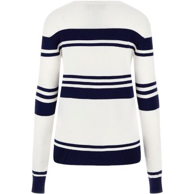 Guess - Macy Logo Rn Ls Sweater - Blauw