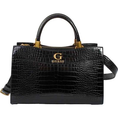 Guess - Nell Croc Sml Grlfrnd Satchel - Zwart