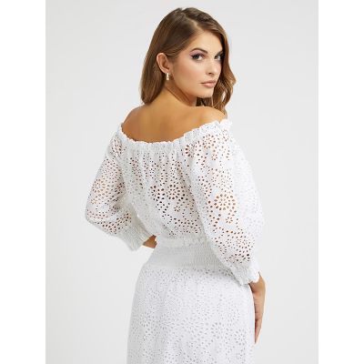 Guess - 3/4 Slv Rafa Top - Wit