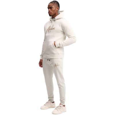 Malelions - Men Striped Signature Hoodie - Off White 