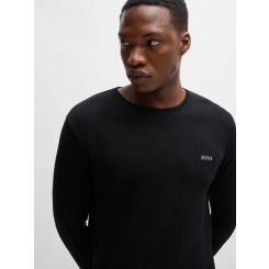 Boss - Waffle LS-Shirt - Zwart