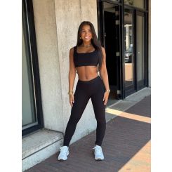 Guess Active - Blossom Rib Bralette - Zwart