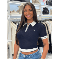 Guess Active - Gabry Ss Cropped Polo Swtr - Blauw