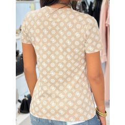 Guess Active - Gloria Peony Ss T-shirt - Beige
