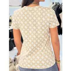 Guess Active - Gloria Peony Ss T-shirt - Beige