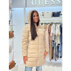 Guess Active - New Aleta Long Puffer Jacket - Beige