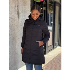 Guess Active - New Aleta Long Puffer Jacket - Zwart