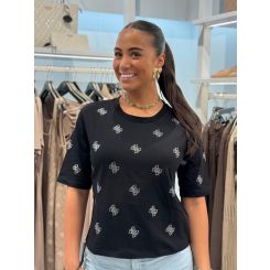 Guess Active - Silvy 4G Ss Cn T-shirt - Zwart