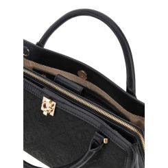 Guess - Audrey Logo Sml Gfrnd Satchel - Zwart