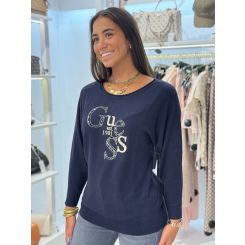 Guess - Bat Sleeve Kassidy Logo Swtr - Blauw