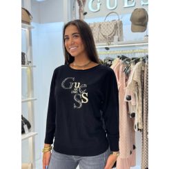 Guess - Bat Sleeve Kassidy Logo Swtr - Zwart