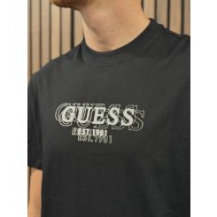Guess - Cn Ss Small Logo Tee - Zwart