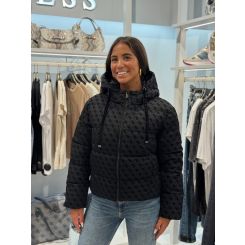 Guess - Daisy Puffer Logo Flock - Zwart