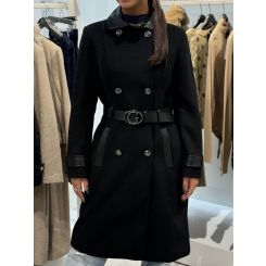 Guess - Amelia Double Breast Belt Coat - Zwart