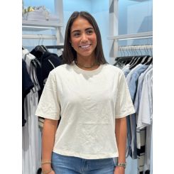 Guess Active - Peony Aop Embroidery Boxy Tee - Beige