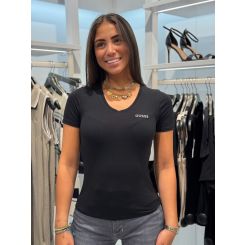 Guess - New Carrie Ss T-shirt V Neck - Zwart