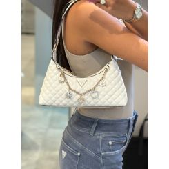 Guess - Everlee Top Zip Shoulder Bag - Wit