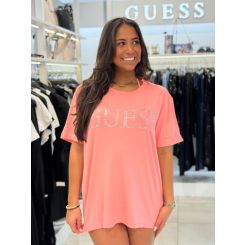 Guess - Guess Logo Long Ss Tee - Roze