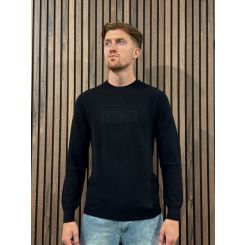Guess - Harrison Cn Ls Stitch Logo Swt - Zwart