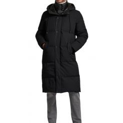 Guess - High Collar Long Puffa Jacket - Zwart