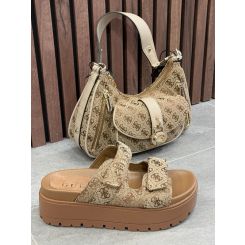 Guess - Jessa Shoulder Bag - Beige